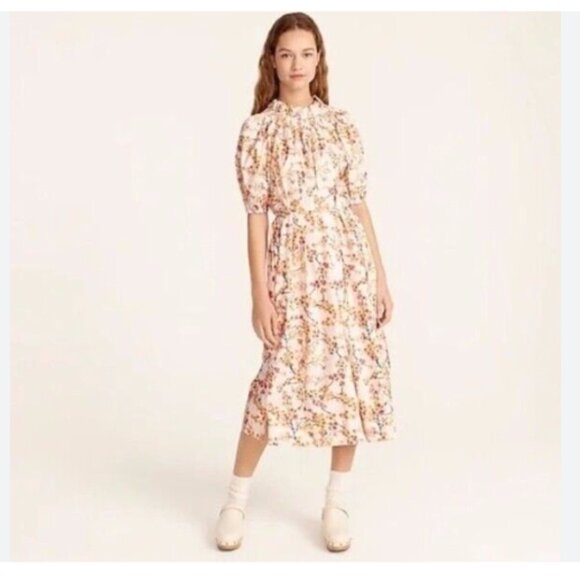 J. Crew Floral Midi Dress - Pink and Cream - Picture 2 of 9